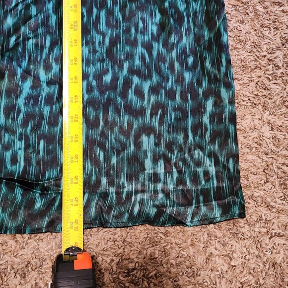 L' AGENCE Cameron Emerald Green Abstract Ikat Maxi Shirt Dress 100% Silk Small - Picture 6 of 7